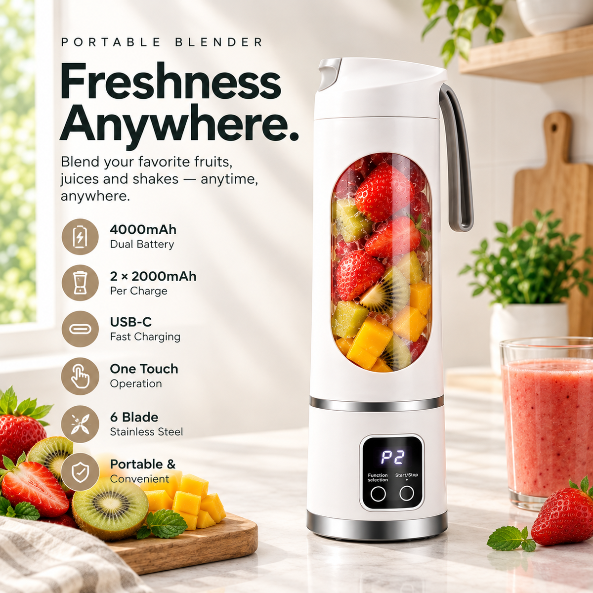 FreshGo™ Portable Juicer Blender
