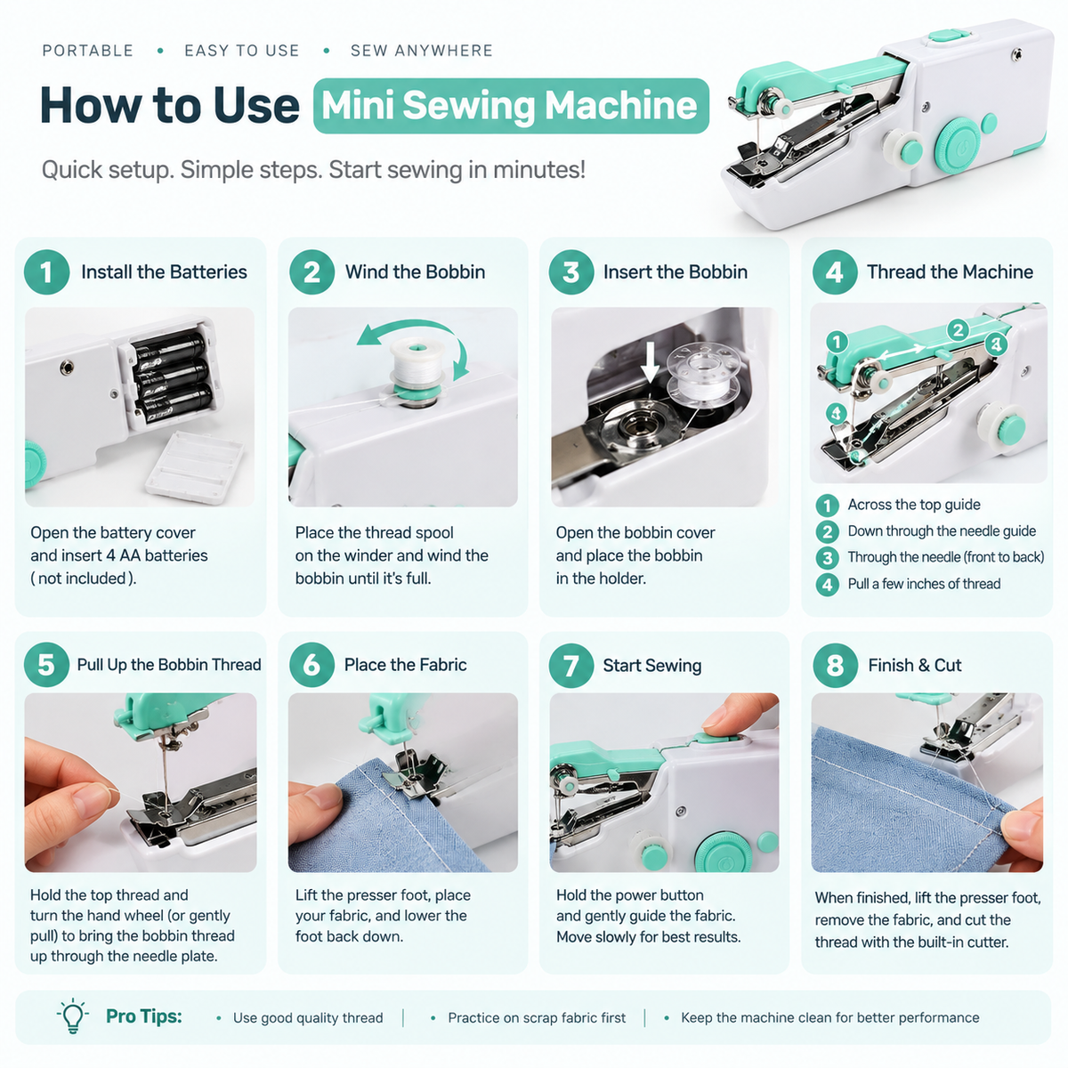 StitchEase™ Portable Mini Sewing Machine