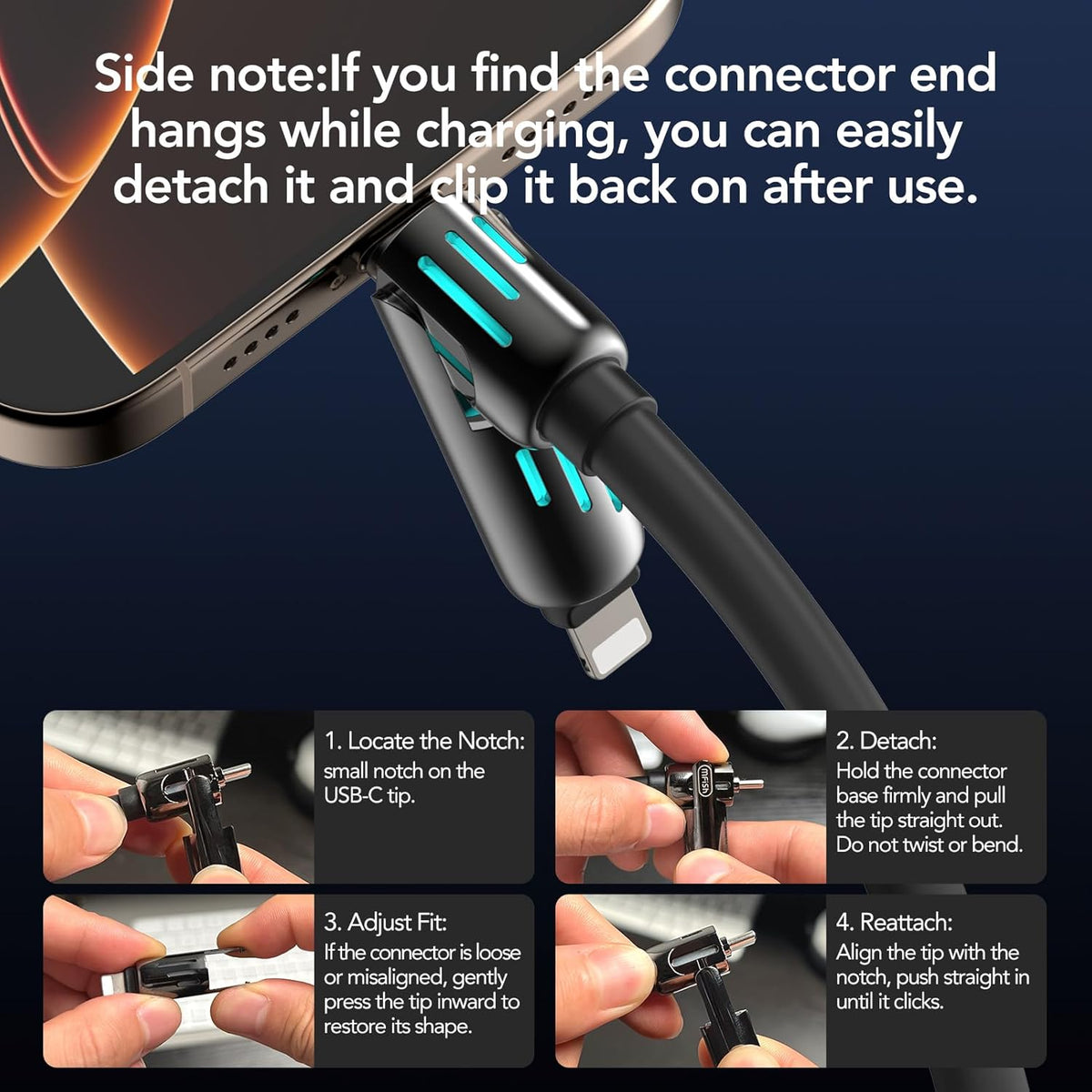 ChargeMaster™ 240W 4-in-1 USB-C Fast Charging Cable – Universal 4-Device Compatibility